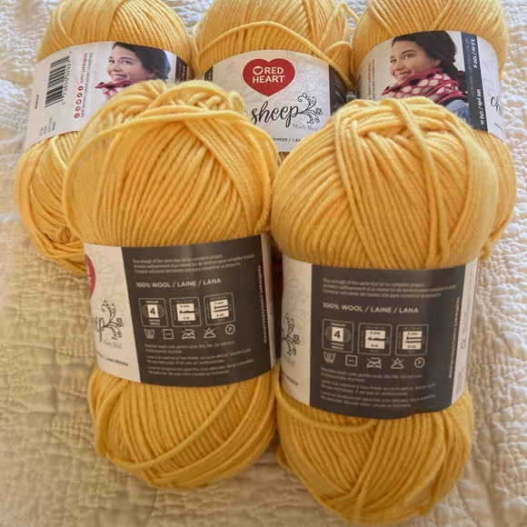 NIW Red Heart Chic Sheep Yarn Mimosa  in Yellow - Picture 5 of 6